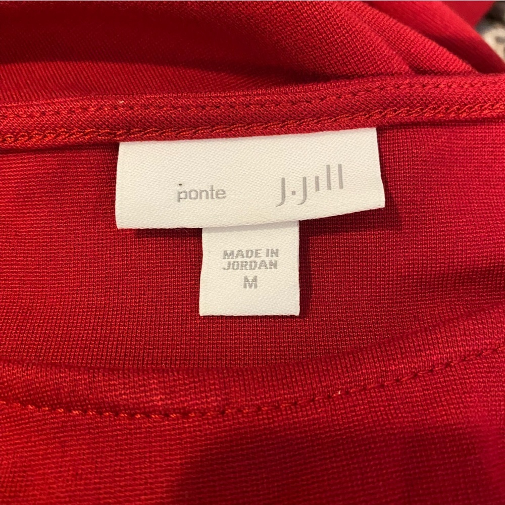 J Jill Ponte Dress Seamed Red Sz Medium - Picture 4 of 5